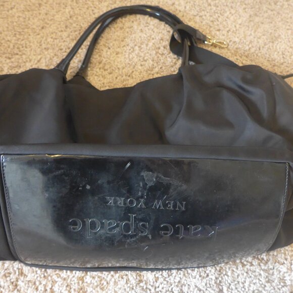 Kate Spade Stevie Black Nylon and Patent Leather Diaper Bag or Duffle Bag - Picture 4 of 5
